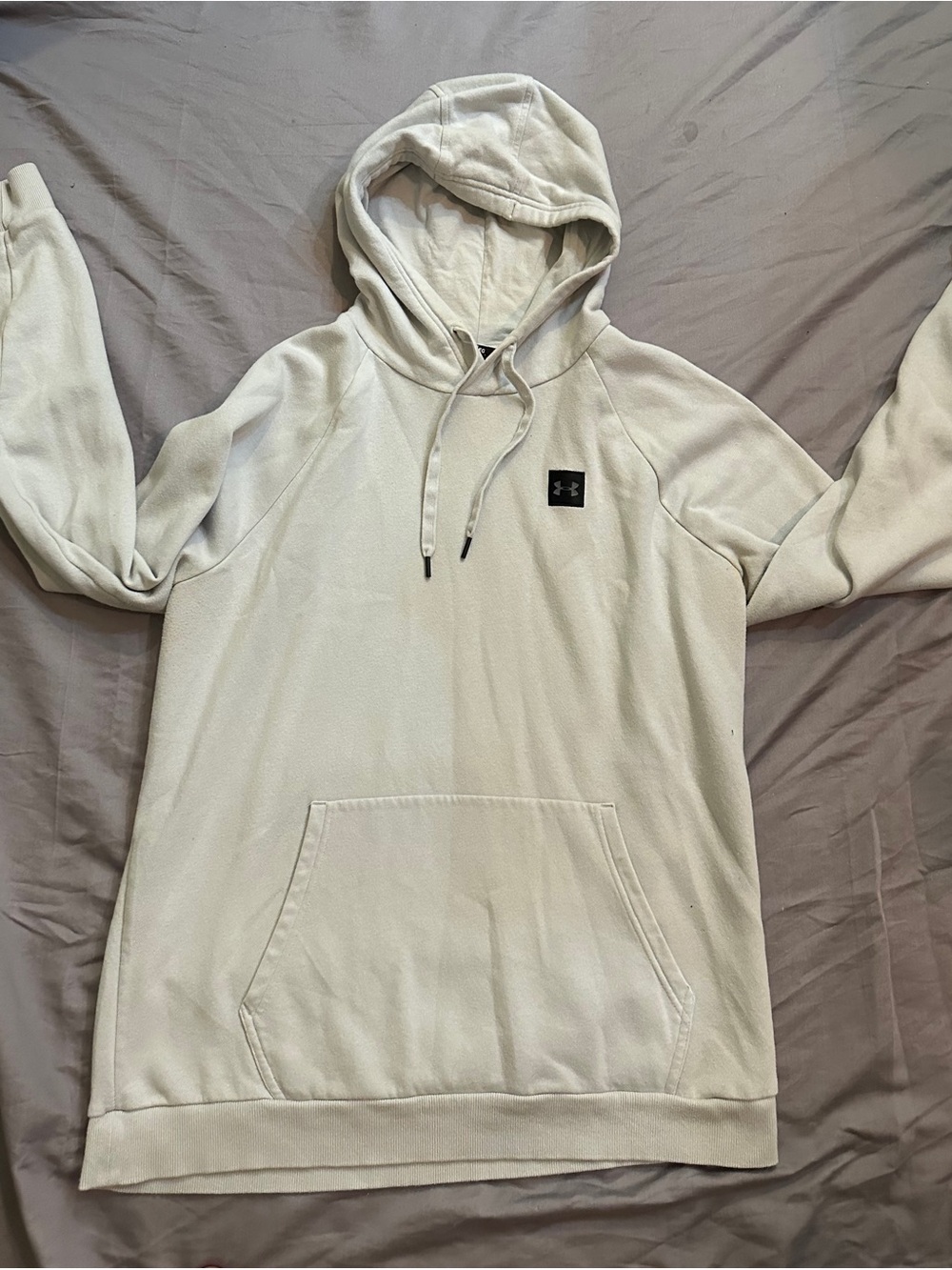 Under Armour Men's Off-White Hooded Pullover Sweatshirt